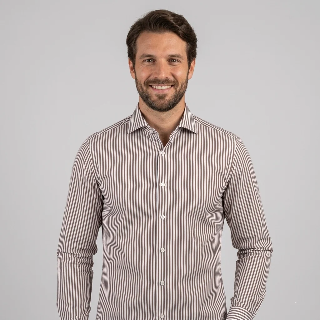 Camicia italian fit righe strette N2031-B430 - V&V - immagine 2
